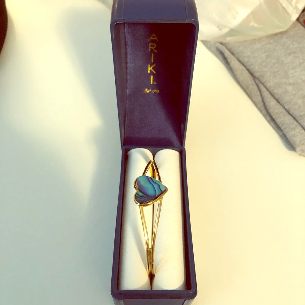 Ariki handmade blue heart cuff bracelet